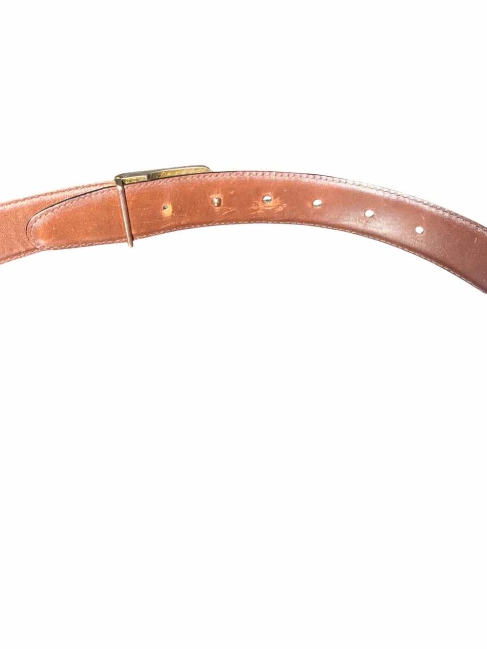 Black and Brown Reversible Leather Belt with Gold-Tone Buckle waist 40
